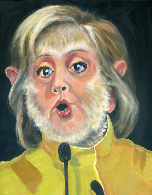 Crooked Hillary — oil on panel