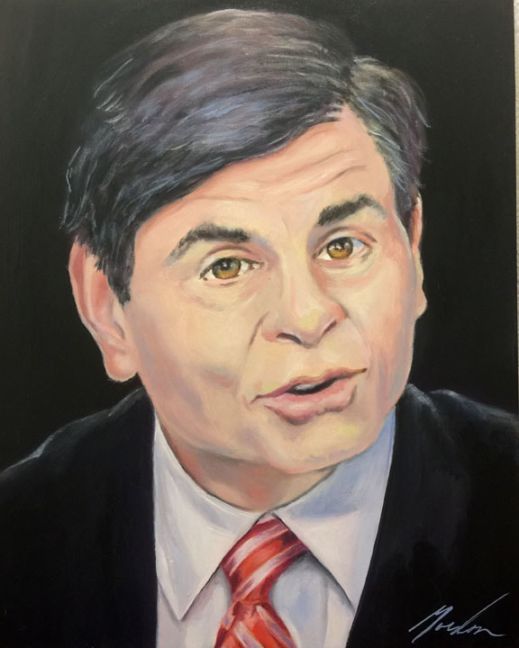 George Stephanopoulos — oil on panel