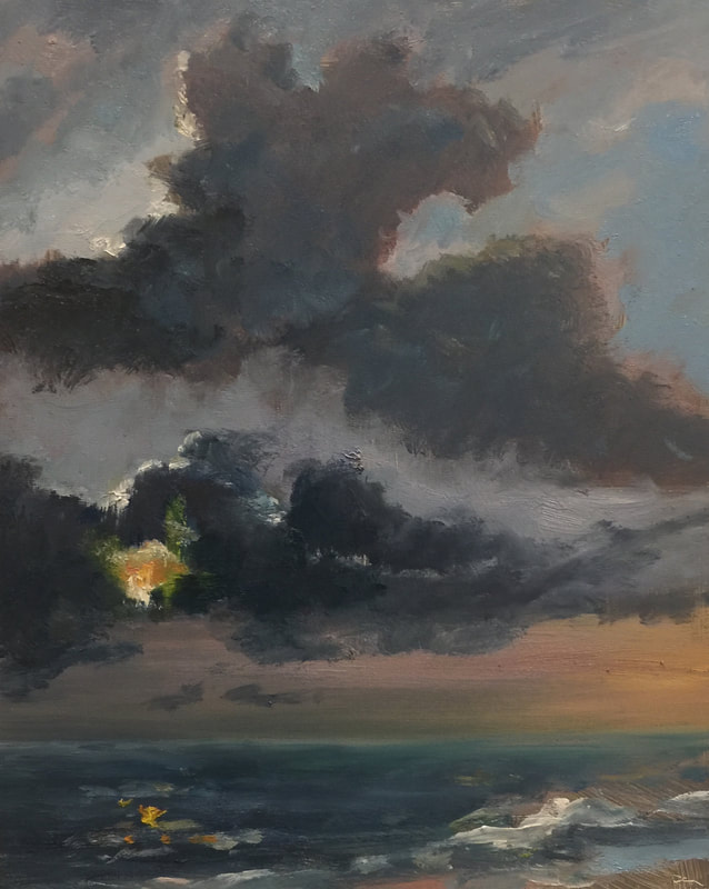 Supermoon — oil on panel