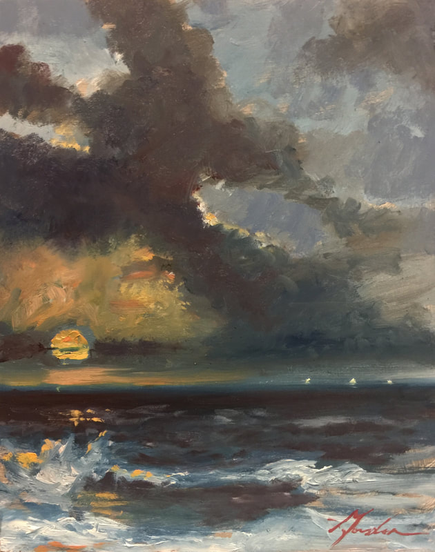 Supermoon — oil on panel