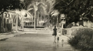 Palm Square & Atlantic — pencil on paper