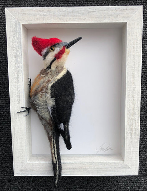 Woodpecker — needlefelted wool