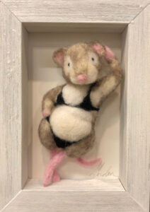Black Bikini Mouse — needlefelted wool