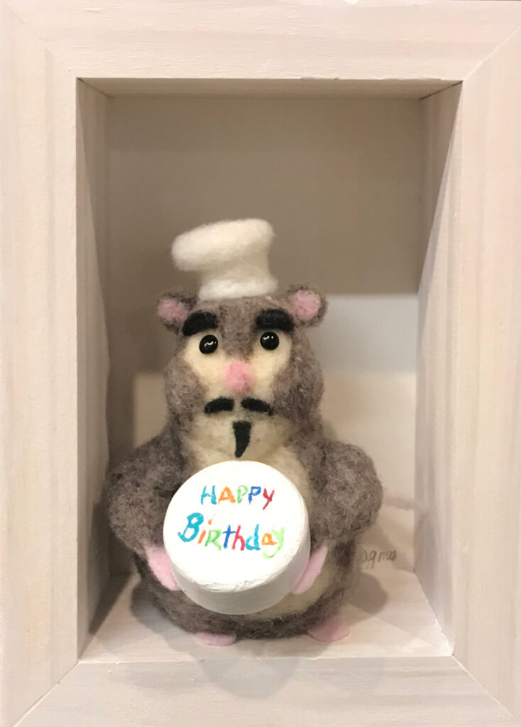 Bday Baker — needlefelted wool