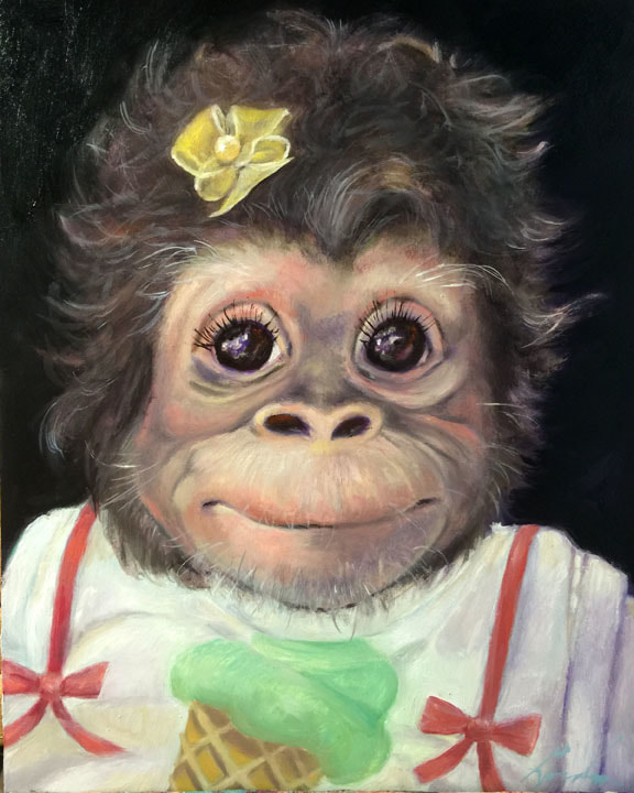 Baby — oil on panel