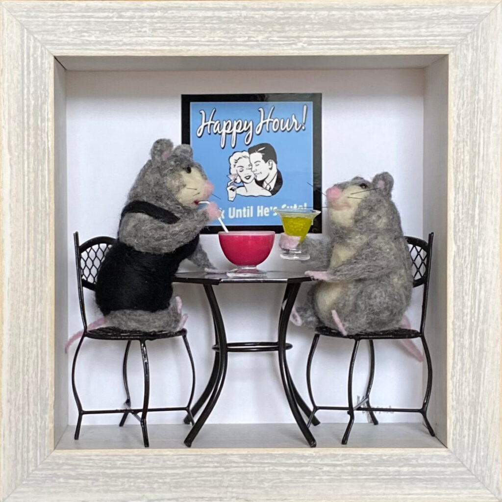 Drink ’till he’s cute — needlefelted wool