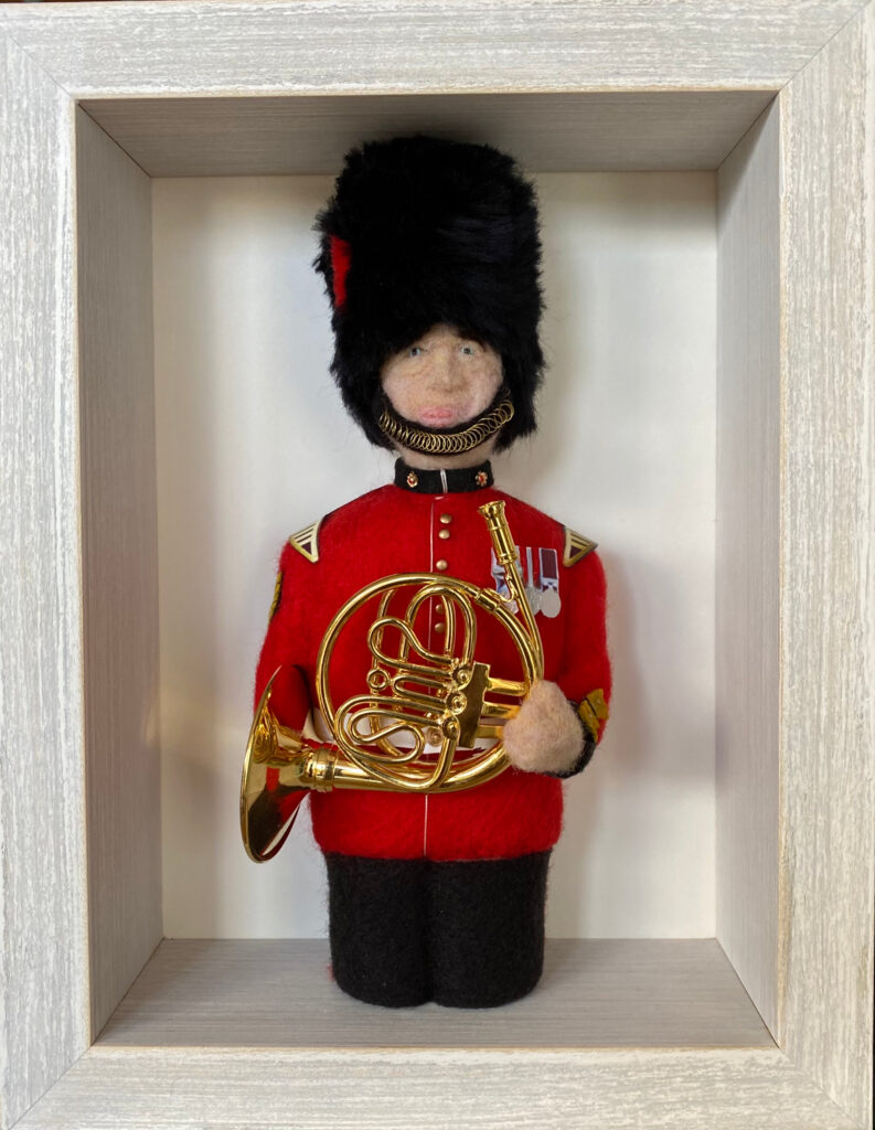 Coldstream Guard – French Horn Player — needlefelted wool