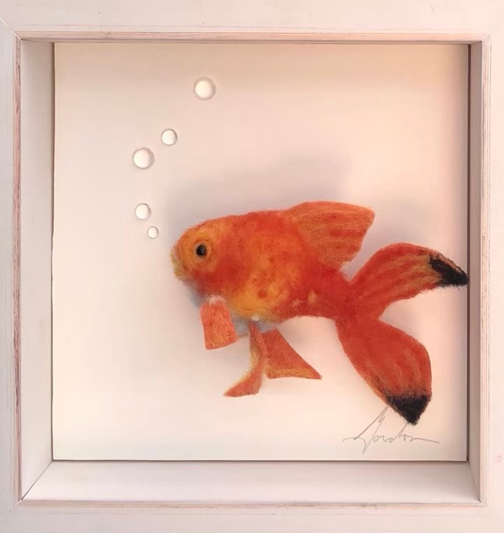 Goldfish — needlefelted wool