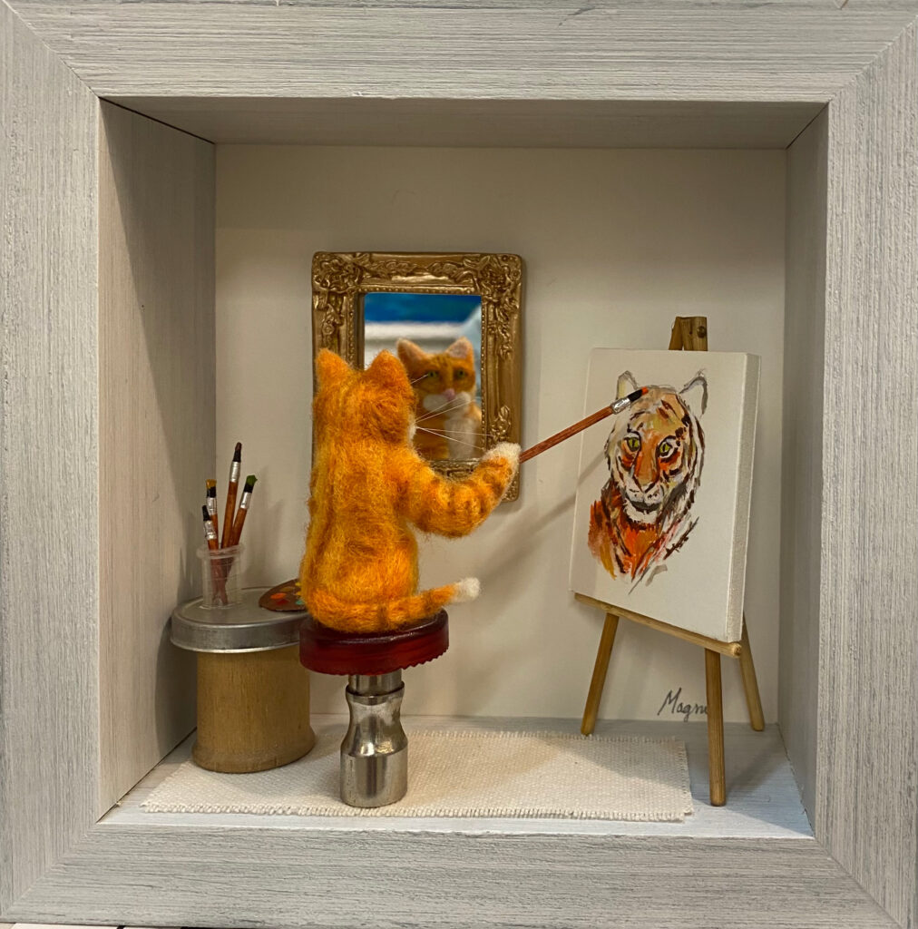 Kitty Self Portrait — needlefelted wool