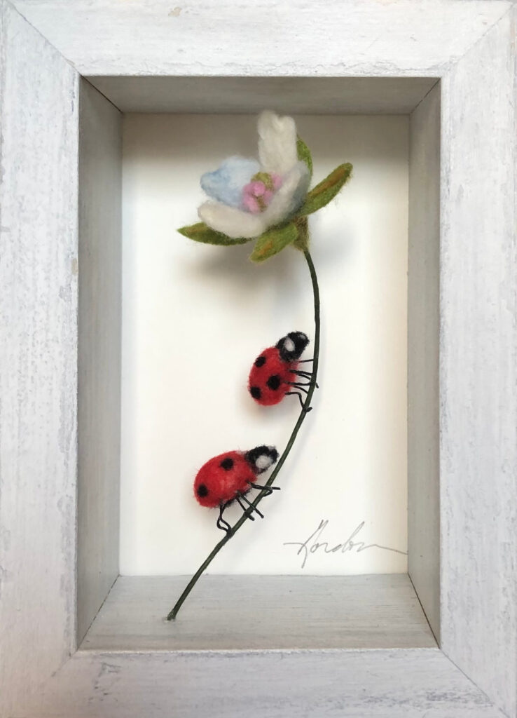 Ladybugs — needlefelted wool