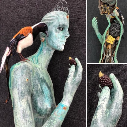 Birdie wanna Blackberry — mixed media