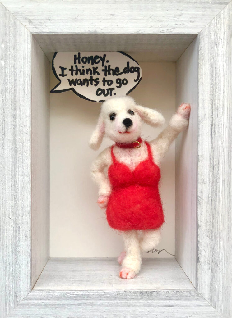 Ready To Go Out — needlefelted wool