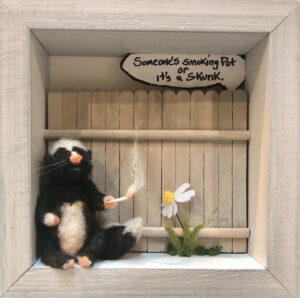 Skunk — needlefelted wool