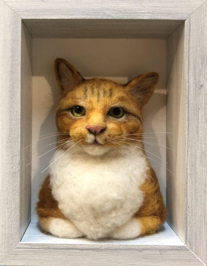 Tommy Cat Portrait — needlefelted wool