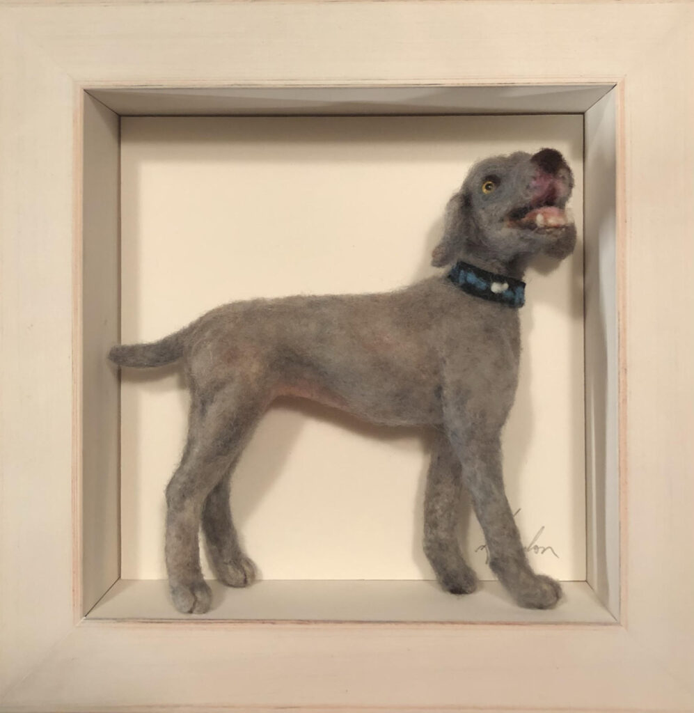 Leo the Weimaraner — needlefelted wool