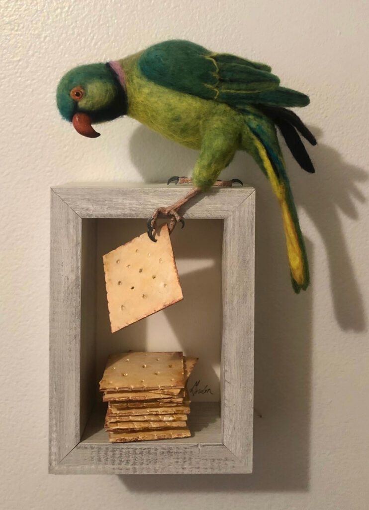 Polly want a cracker — needlefelted wool