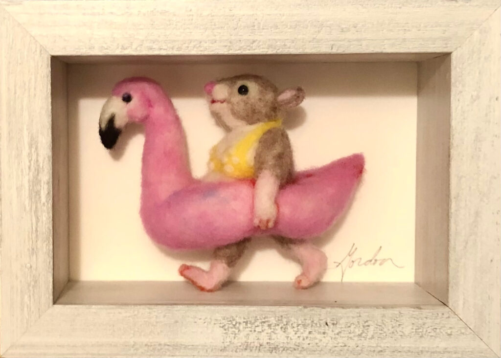 Pink Flamingo — needlefelted wool