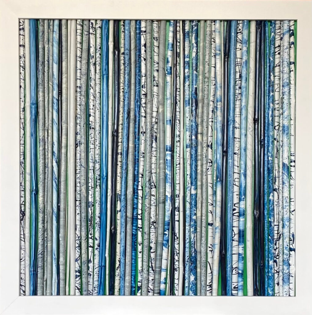 Blues 24″ x 24″ — hand-painted bamboo