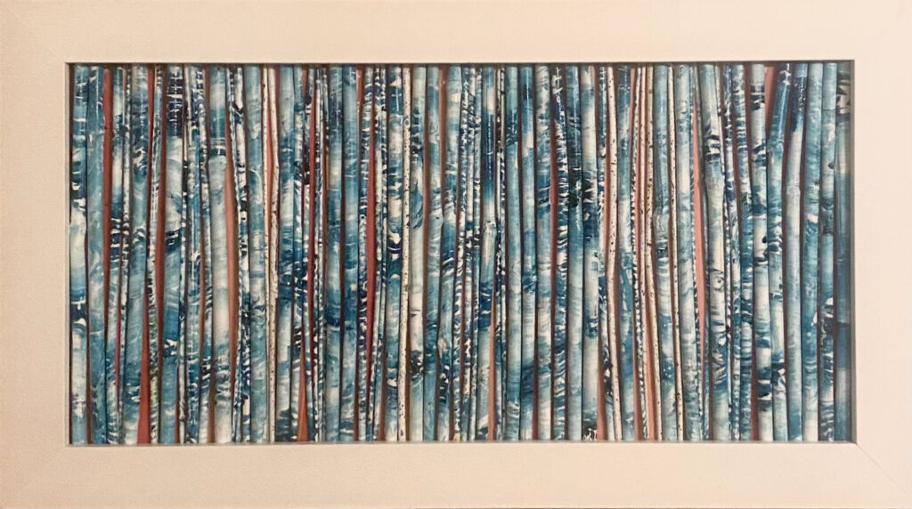 Blue 10″ x 20″ — hand-painted bamboo