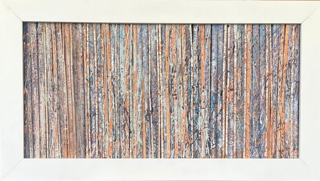 Orange Grey 10″ x 20″ — hand-painted bamboo