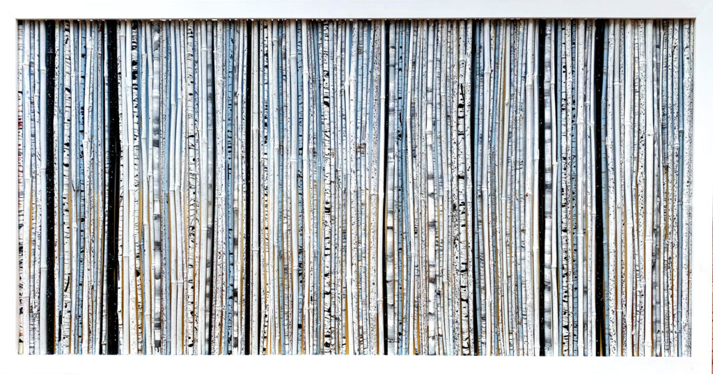 Birches #1 30″x60″ — hand-painted bamboo