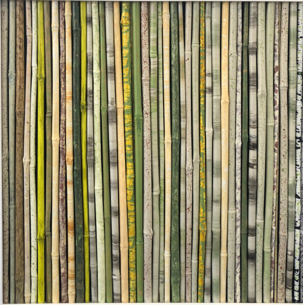 Mossy Forrest 24″ x 24″ — hand-painted bamboo