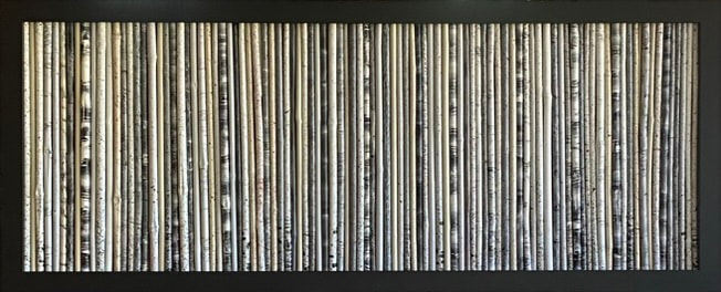 Grey-Sienna Birches 18″x48″ — hand-painted bamboo