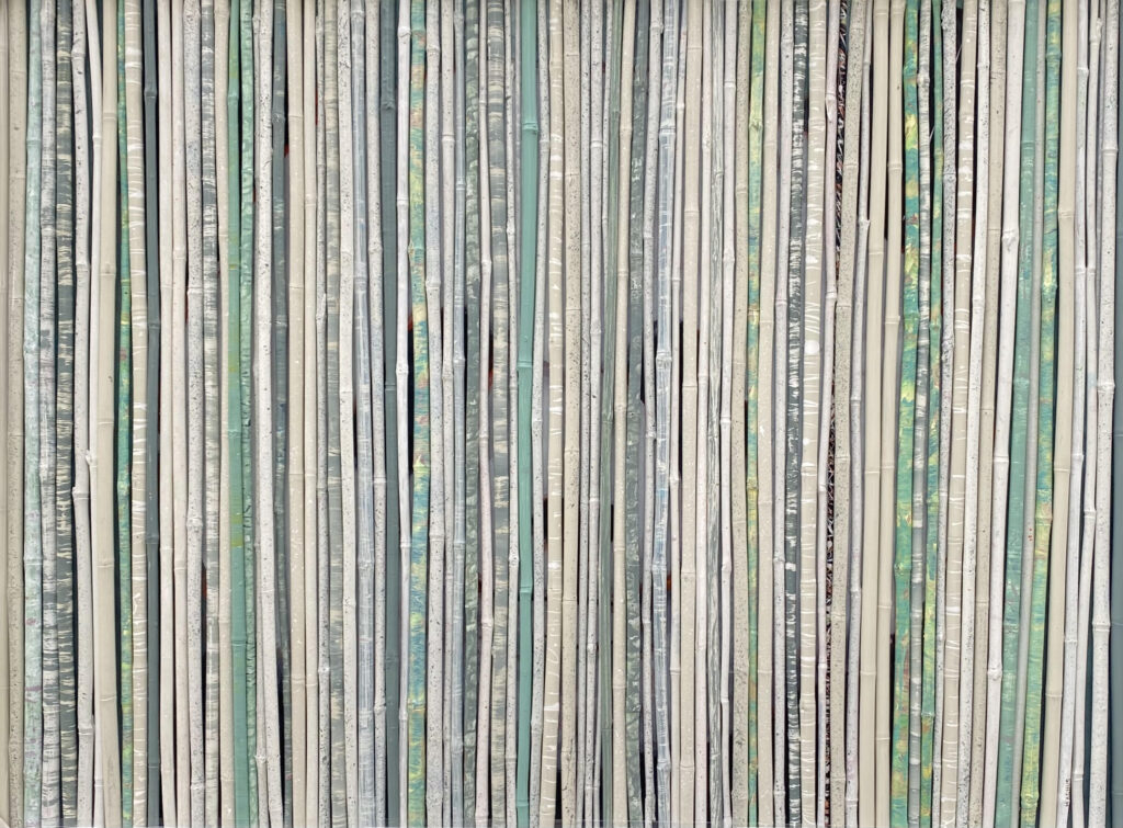 Calm Greens 36″ x 48″ — hand-painted bamboo