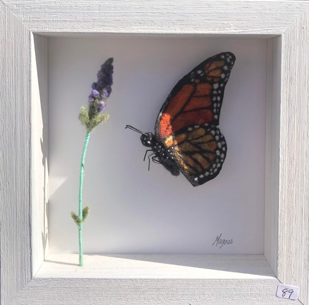 Monarch Butterfly — needlefelted wool