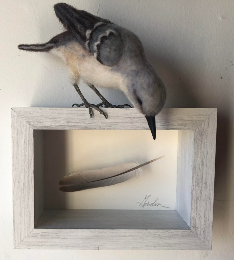 Mockingbird — needlefelted wool