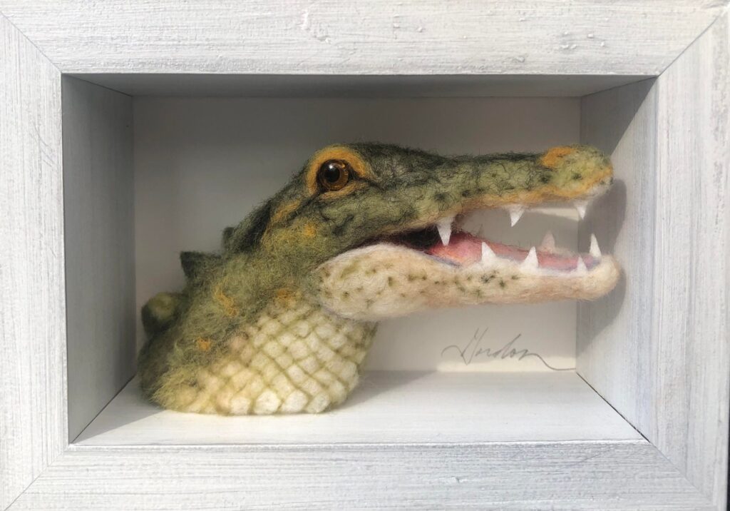 Alligator — needlefelted wool