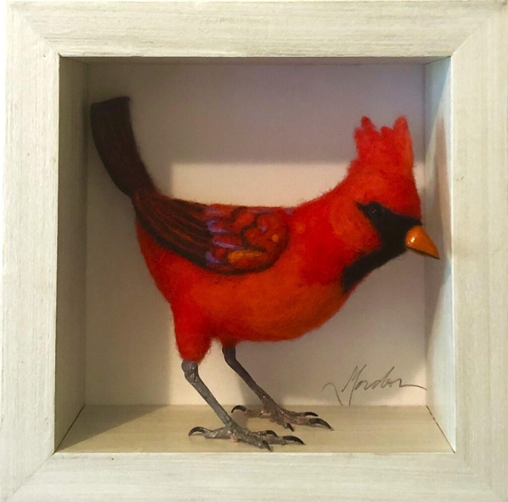 Cardinal — needlefelted wool