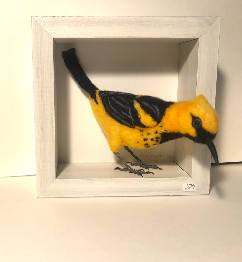 Spot Breasted Oriole — needlefelted wool