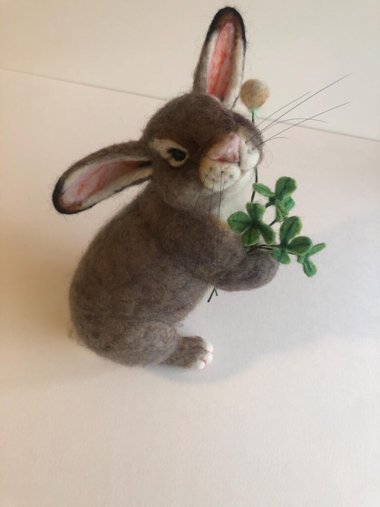 Oh Clover! Bunny — needlefelted wool