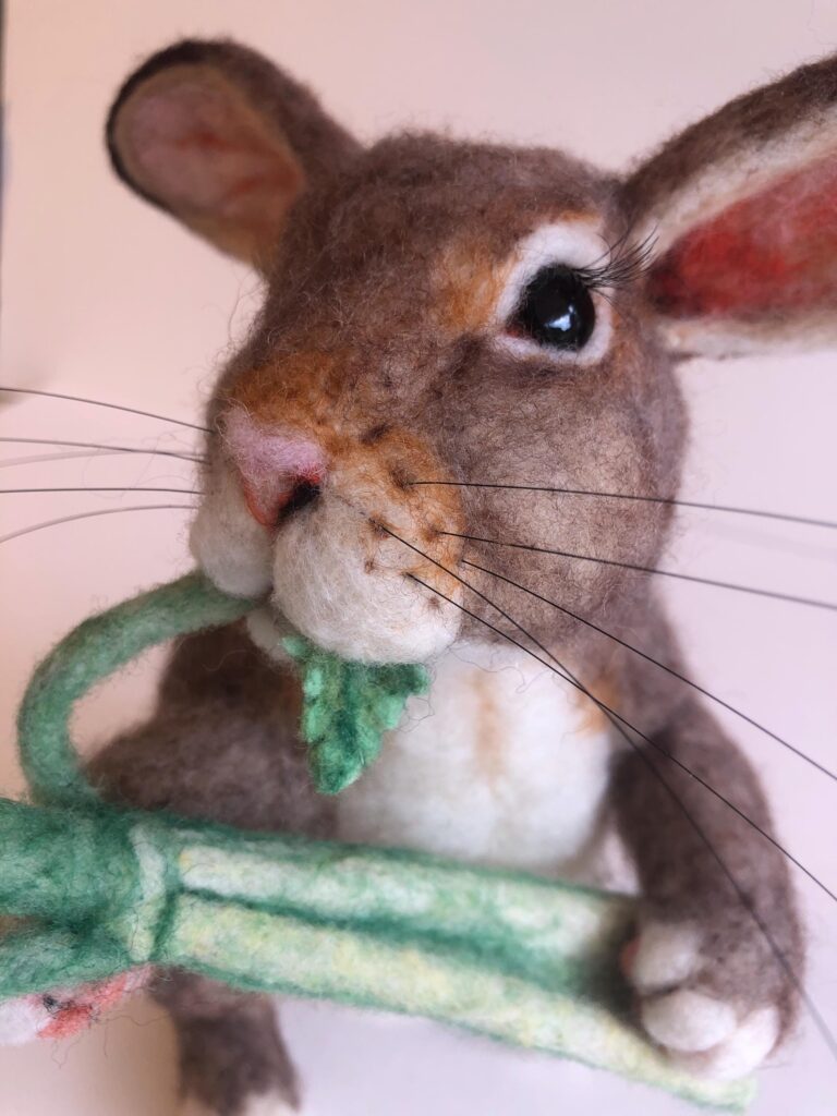Mmmm Celery! Bunny — needlefelted wool